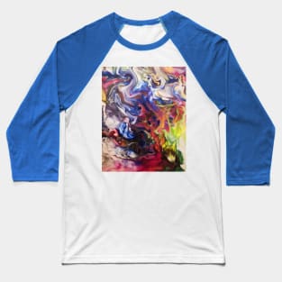 Hell Flames Abstract Acrylic Baseball T-Shirt